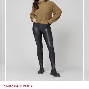 Spanx Faux Leather Moto Leggings - size M